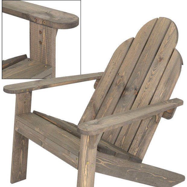 Stabiele Canadian Deckchair Houten Tuinstoel - Bruin