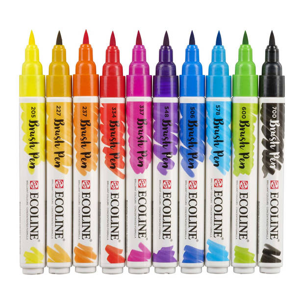 Talens markeerstiften Ecoline Brush Pen kleurenassorti 10 stuks