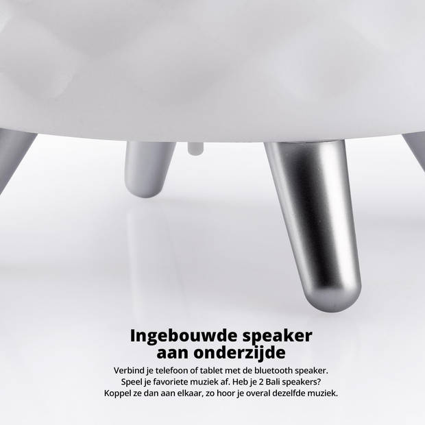 FlinQ Bali M - Speaker Lamp - Draadloze Speaker - Wijnkoeler - Bluetooth - RGB - Wit