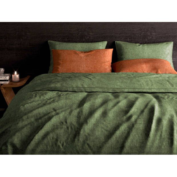 Heckett Lane Dekbedovertrek Flanel Franela - bottle green 240x200/220cm