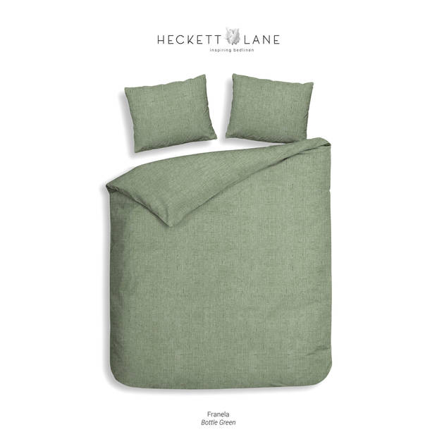 Heckett Lane Dekbedovertrek Flanel Franela - bottle green 240x200/220cm