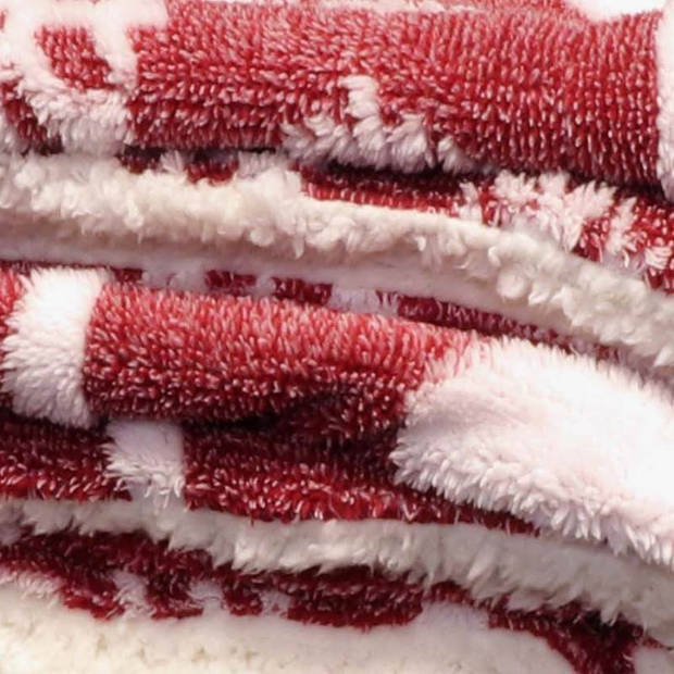 Unique Living Jul fleece plaid - Fleece polyester - 150x200 cm - Red