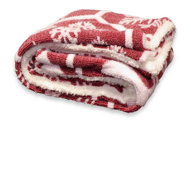 Unique Living Jul fleece plaid - Fleece polyester - 150x200 cm - Red