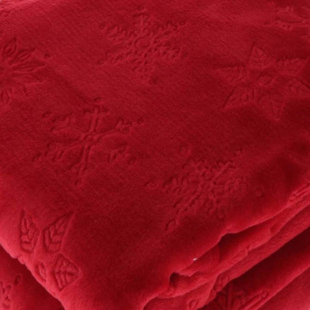 Unique Living Faith fleece plaid - Fleece polyester - 150x200 cm - Red