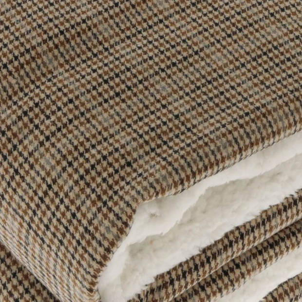 Unique Living Eton fleece plaid - Fleece polyester - 150x200 cm - Sand