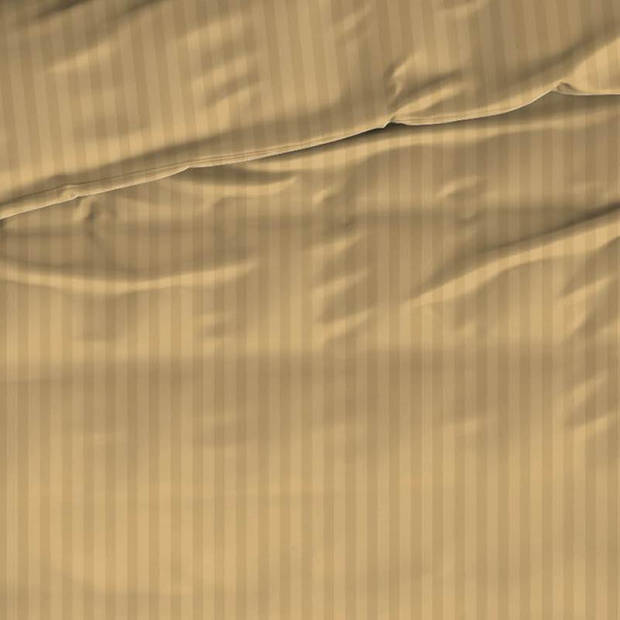 Satin D'or Satin d'Or Satijnstreep dekbedovertrek - Lits-jumeaux (240x200/220 cm + 2 slopen) - Katoen satijn - Oker