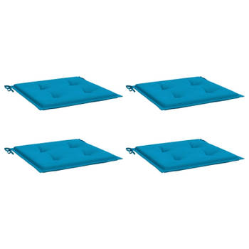 vidaXL Tuinstoelkussens 4 st 50x50x3 cm oxford stof blauw