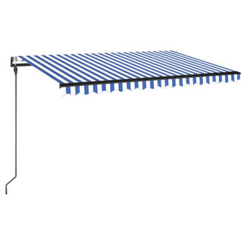 vidaXL Luifel automatisch met LED en windsensor 450x300 cm blauw wit