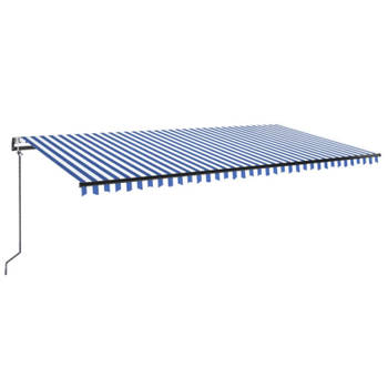 vidaXL Luifel automatisch met LED en windsensor 600x300 cm blauw wit