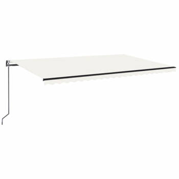 vidaXL Luifel automatisch met LED en windsensor 500x350 cm crèmekleur