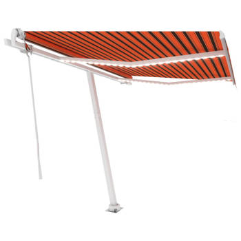 vidaXL Luifel automatisch met LED windsensor 350x250 cm oranje bruin