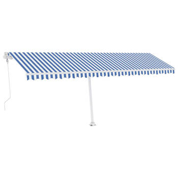 vidaXL Luifel vrijstaand automatisch 600x300 cm blauw en wit