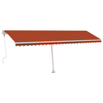 vidaXL Luifel automatisch met LED windsensor 600x300 cm oranje bruin