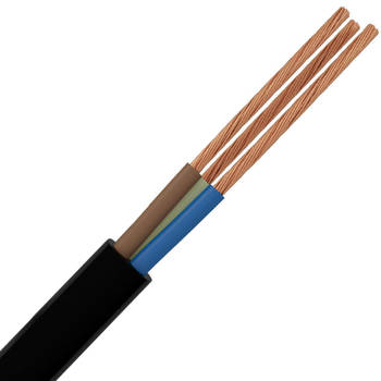 VMVL Kabel - Stroomkabel - 3x2.5mm - 3 Aderig - 10 Meter - H05VV-F - Zwart