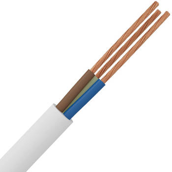 VMVL Kabel - Stroomkabel - 3x1.5mm - 3 Aderig - 50 Meter - H05VV-F - Wit
