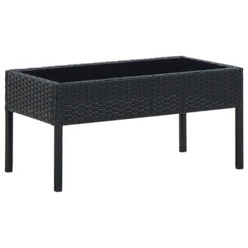 vidaXL Tuintafel 75x40x37 cm poly rattan zwart