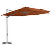 vidaXL Zweefparasol met stalen paal 300 cm terracottakleurig