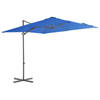 vidaXL Zweefparasol met stalen paal 250x250 cm azuurblauw