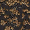 DUTCH WALLCOVERINGS Behang Pine Tree zwart en goudkleurig