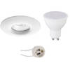 LED Spot Set - Pragmi Luno Pro - Waterdicht IP65 - GU10 Fitting - Dimbaar - Inbouw Rond - Mat Wit - 6W - Natuurlijk Wit