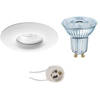 LED Spot Set - LEDVANCE Parathom PAR16 927 36D - Pragmi Luno Pro - Waterdicht IP65 - GU10 Fitting - Dimbaar - Inbouw