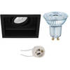 LED Spot Set - LEDVANCE Parathom PAR16 930 36D - Pragmi Domy Pro - GU10 Fitting - Dimbaar - Inbouw Vierkant - Mat Zwart