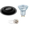 LED Spot Set - LEDVANCE Parathom PAR16 927 36D - Pragmi Domy Pro - GU10 Fitting - Dimbaar - Inbouw Rond - Mat Zwart -