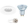 LED Spot Set - LEDVANCE Parathom PAR16 927 36D - Pragmi Rodos Pro - GU10 Fitting - Dimbaar - Inbouw Rond - Mat Wit -