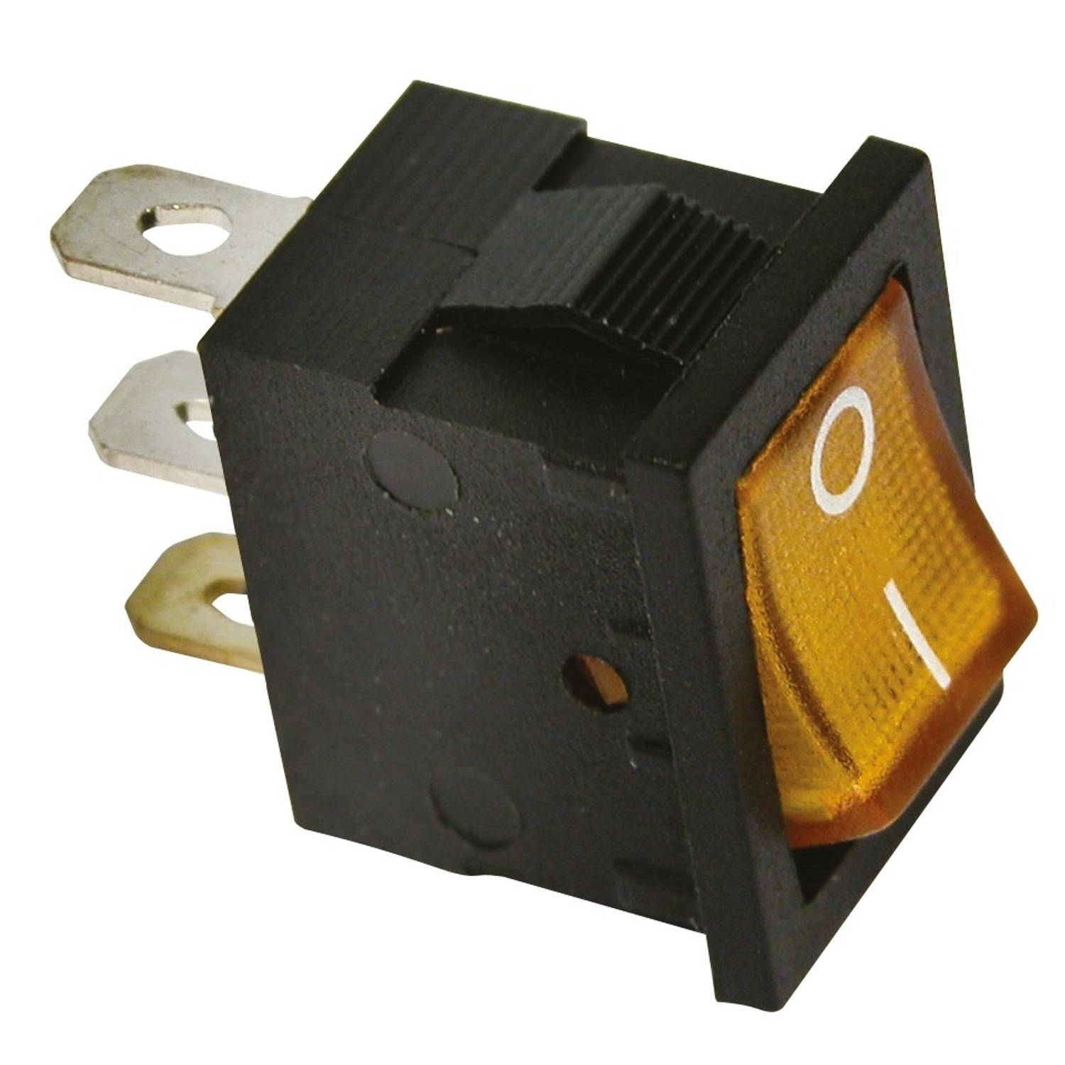 Schakelaar LED oranje 12V 15A 19x14mm