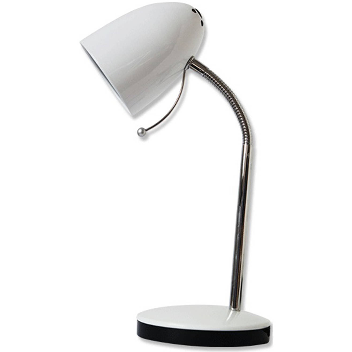 LED Bureaulamp Aigi Wony - E27 Fitting - Flexibele Arm - Glans Wit | Blokker