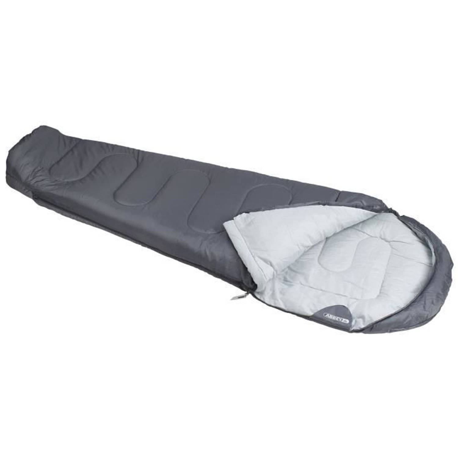 Dinkarville Overeenkomend Voorouder ABBEY CAMP Mummy slaapzak - 100% polyester - Comfort temperatuur: ca.10 ° C  - 200 x 80 cm - Grijs | Blokker