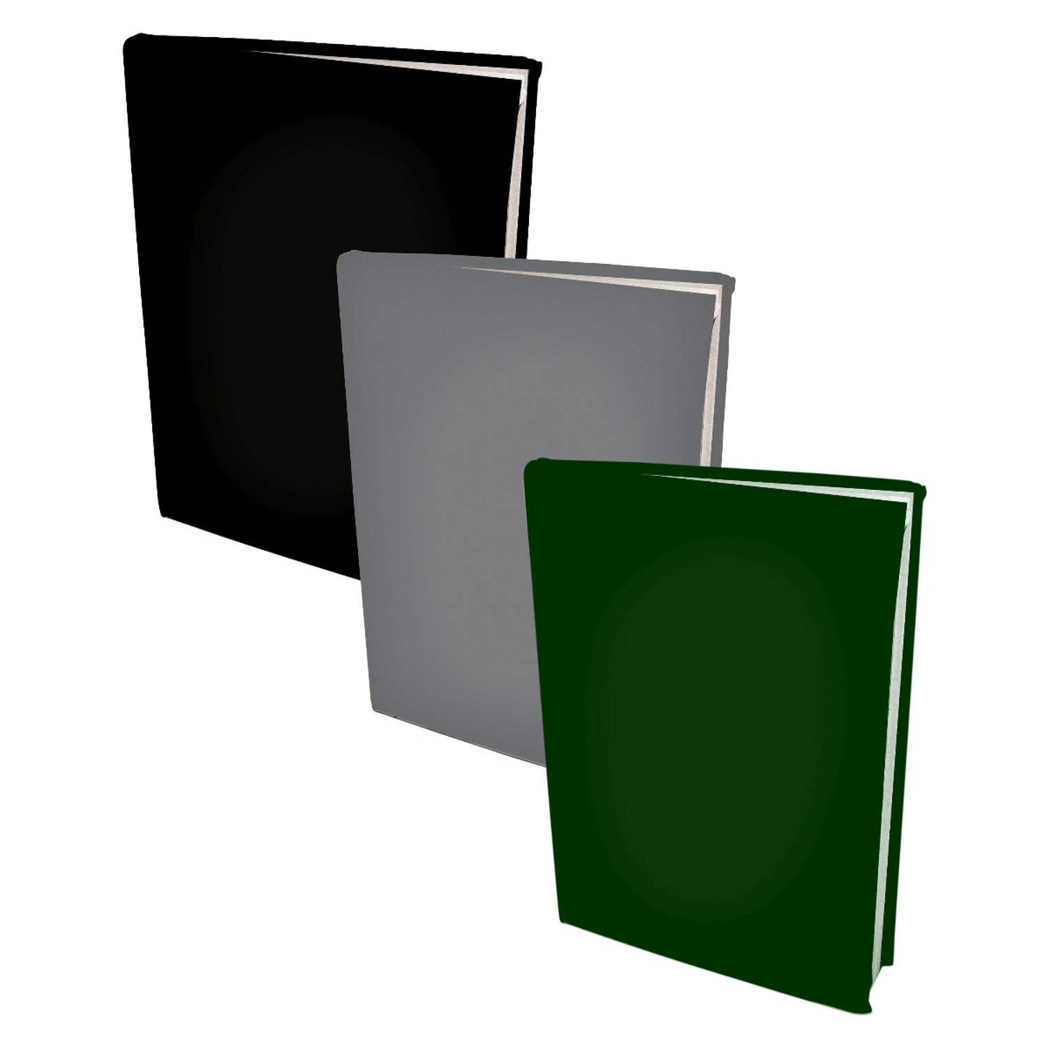 Benza Assortiment Rekbare Boekenkaften A4 - Zwart, Grijs En Groen - 6 Stuks