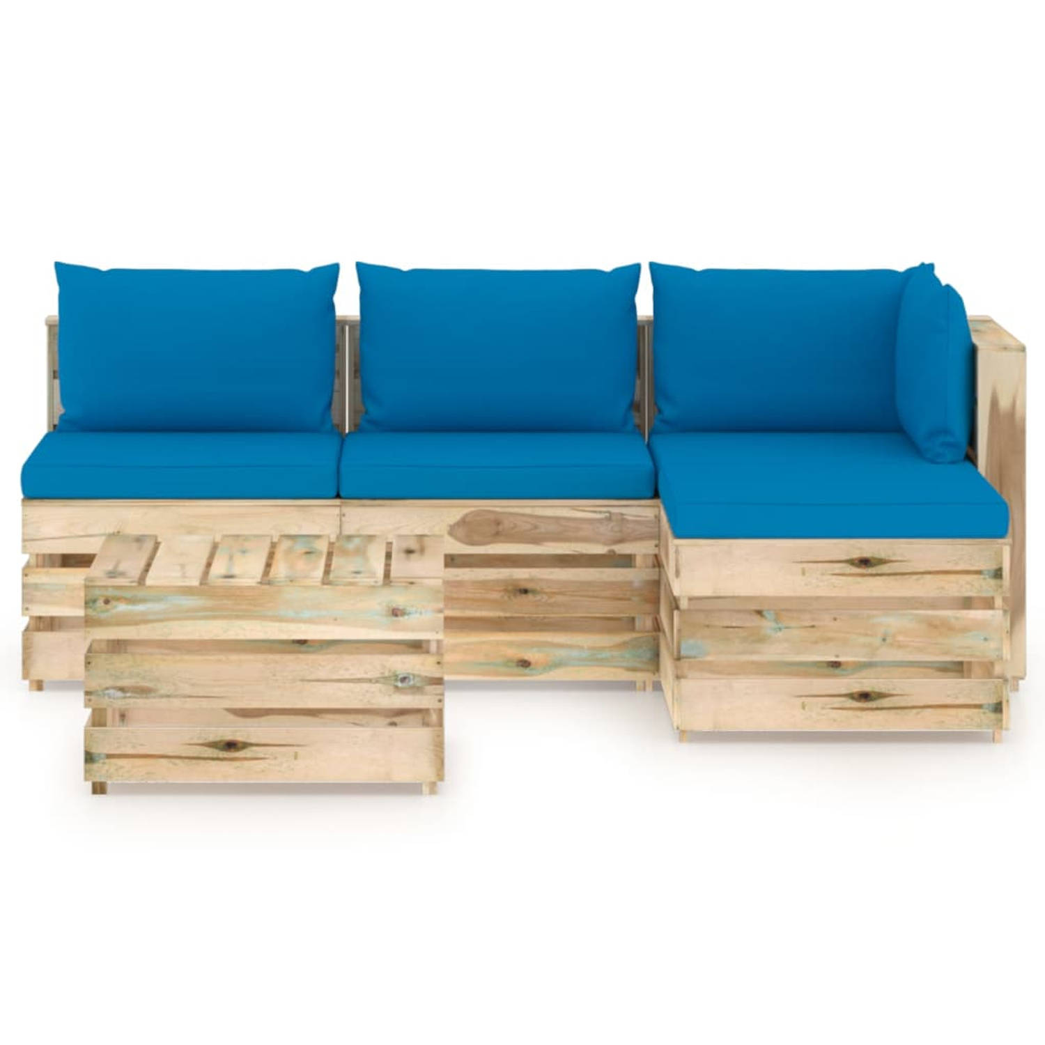 The Living Store Loungeset Pallet - Tuinmeubelen - 69 x 70 x 66 cm - Hout