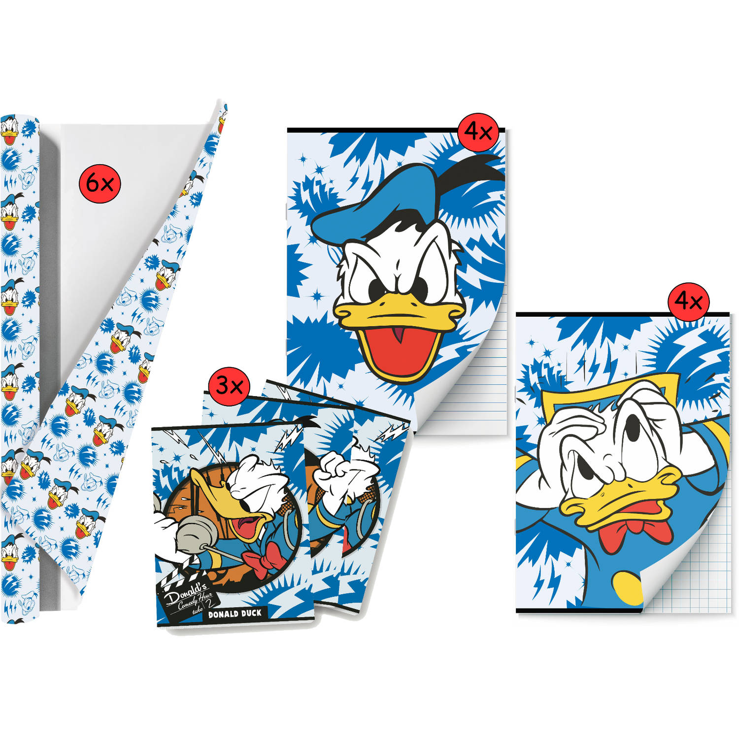 Benza Donald Duck - Back To School Schoolpakket - Kaftpapier Voor Schoolboeken En Schriften
