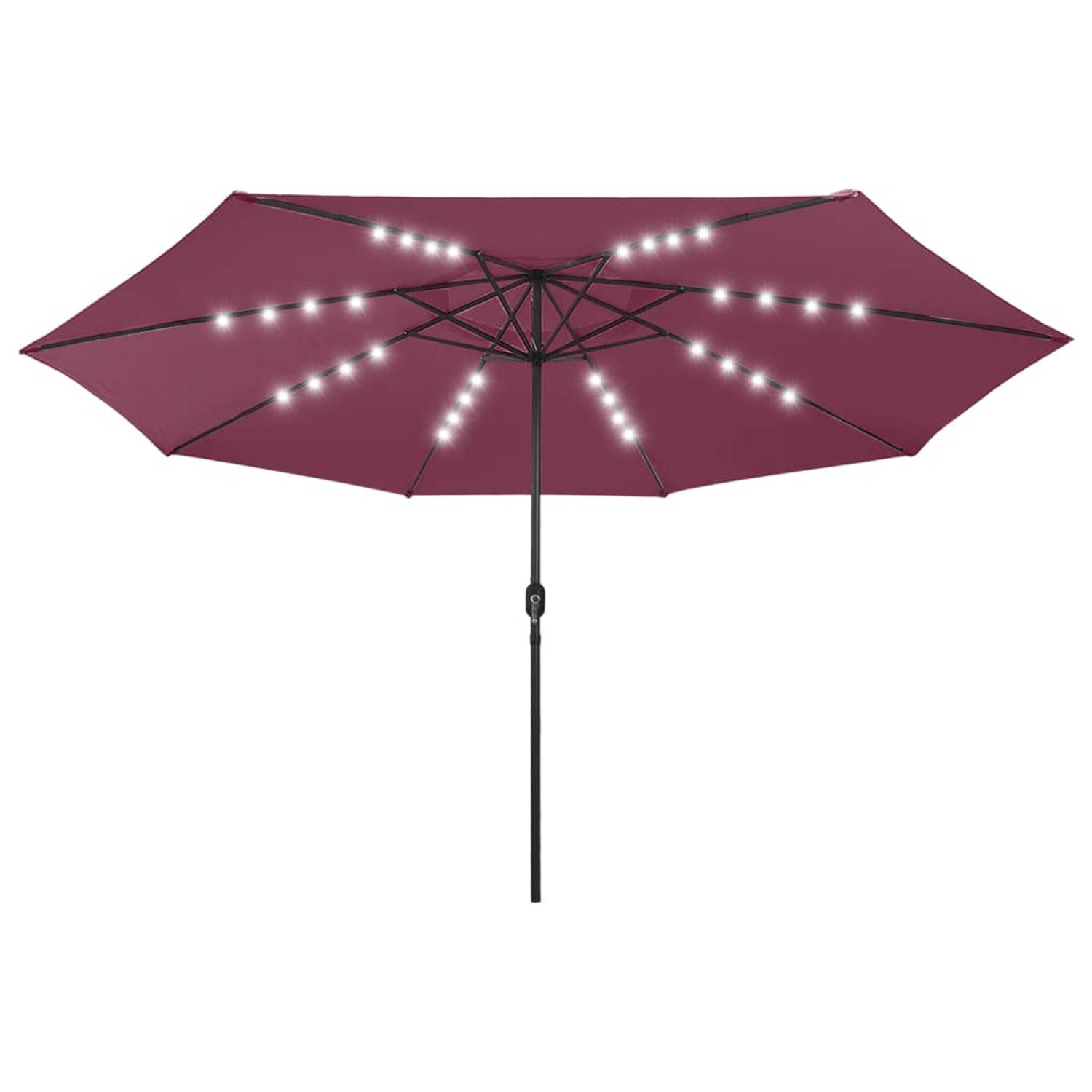 The Living Store Tuinparasol Bordeauxrood 400 x 267 cm LED-verlichting