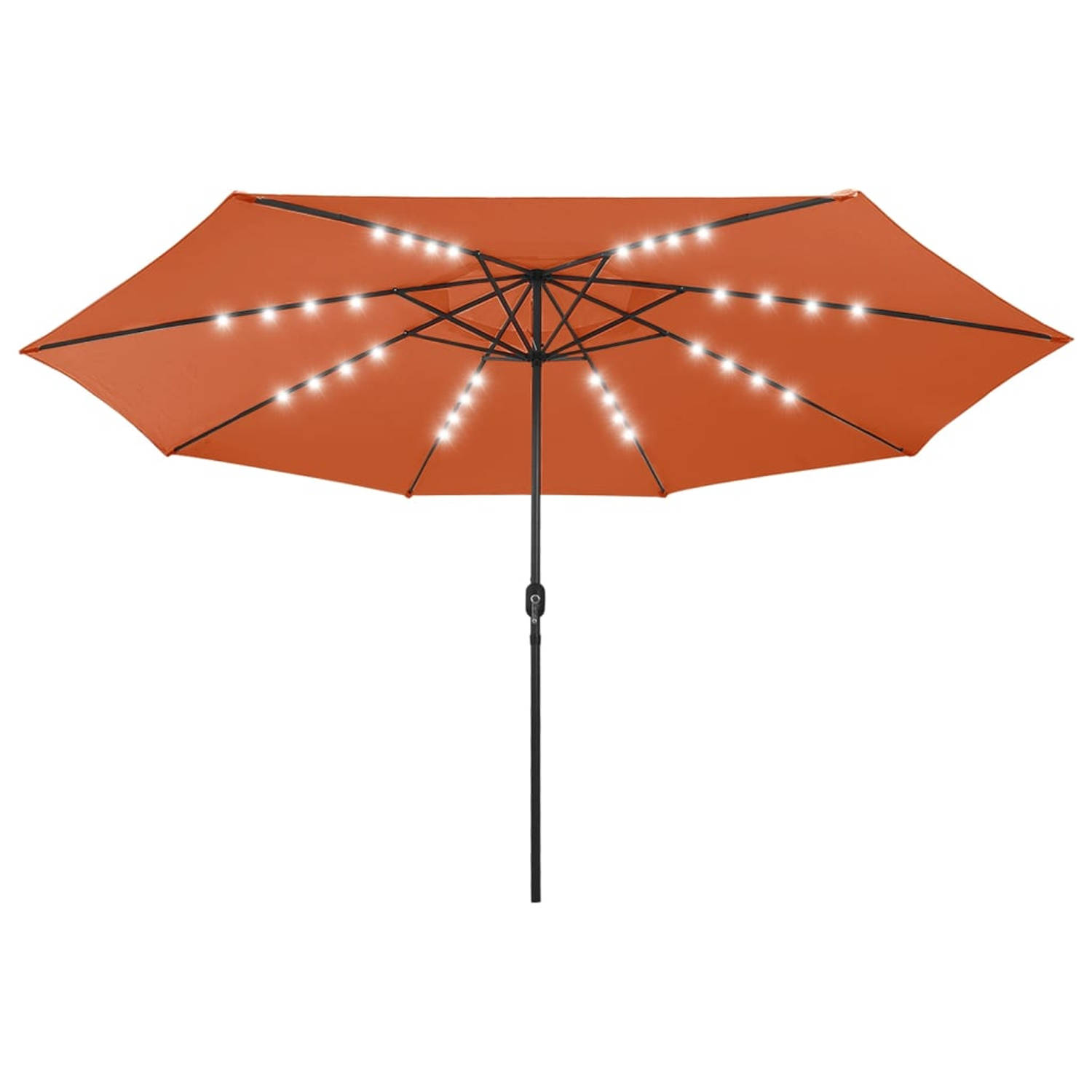 The Living Store Tuinparasol Terracotta 400x267 cm - LED-verlichting - Polyester - Metalen paal - 32 LEDs