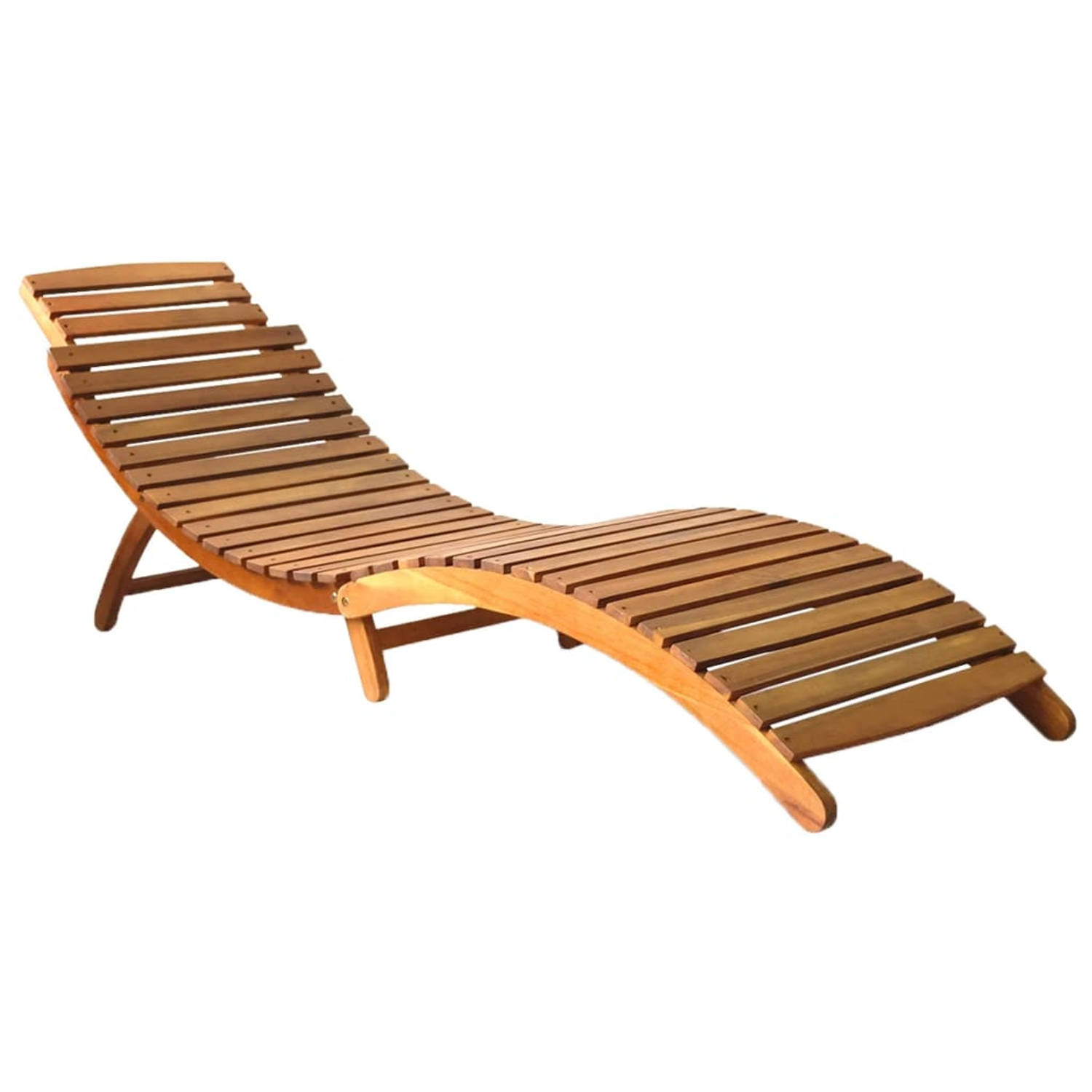 The Living Store Houten Ligbed Tuinbed - 184 x 55 x 64 cm - massief acaciahout