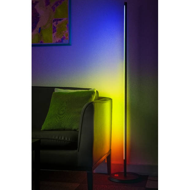 FlinQ Vloerlamp Xyro - Moderne Vloerlamp Multikleur - LED Lamp - RF Afstandsbediening