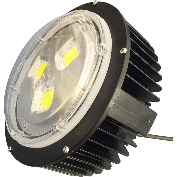 LED UFO High Bay 100W - Aigi Mania - Magazijnverlichting - Waterdicht IP65 - Natuurlijk Wit 4000K - Mat Zwart -