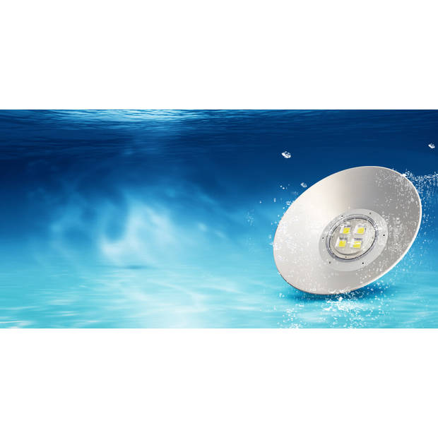 LED UFO High Bay 100W - Aigi Mania - Magazijnverlichting - Waterdicht IP65 - Natuurlijk Wit 4000K - Mat Zwart -