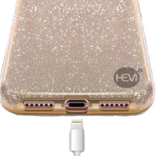 Apple iPhone 12 Mini Glitter Goud Siliconen Gel TPU / Back Cover / Hoesje iPhone 12 Mini
