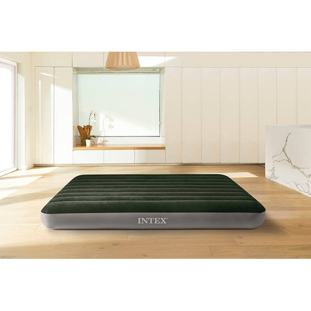 Intex luchtbed 137 x 191 x 25 cm vinyl groen