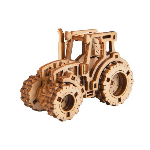 Wooden City modelbouwset tractor Superfast 7,5 cm hout naturel