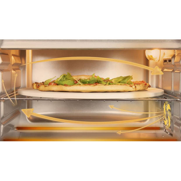 Cecotec Combi oven met grill vrijstaand - Incl. Pizzasteen bakplaat rooster - Kruimelopvangbak - Zwart