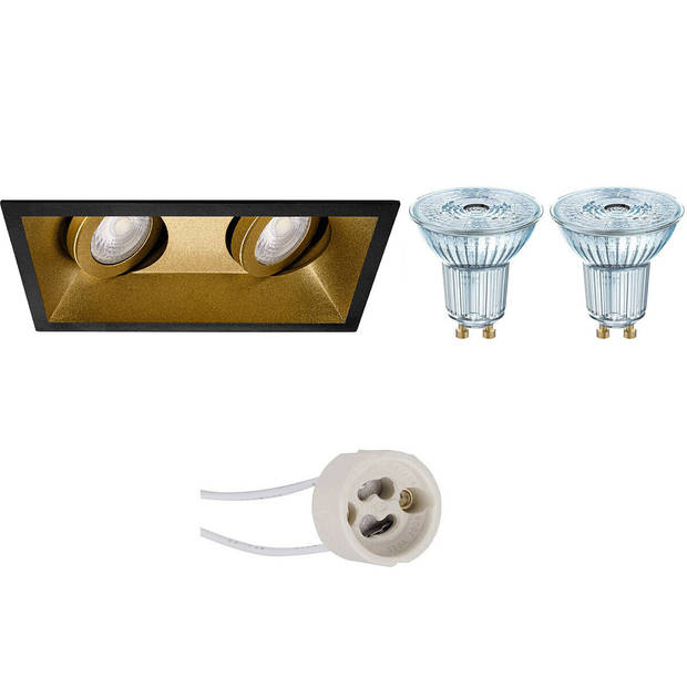 LED Spot Set - LEDVANCE Parathom PAR16 927 36D - Pragmi Zano Pro - GU10 Fitting - Dimbaar - Inbouw Rechthoek Dubbel -