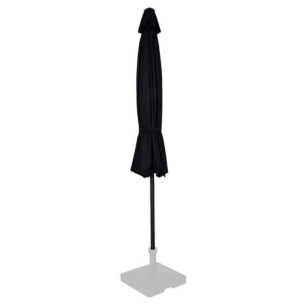 VONROC Premium Stokparasol Recanati Ø300cm – Incl. beschermhoes - Ronde parasol - Kantelbaar – UV werend doek - Zwart