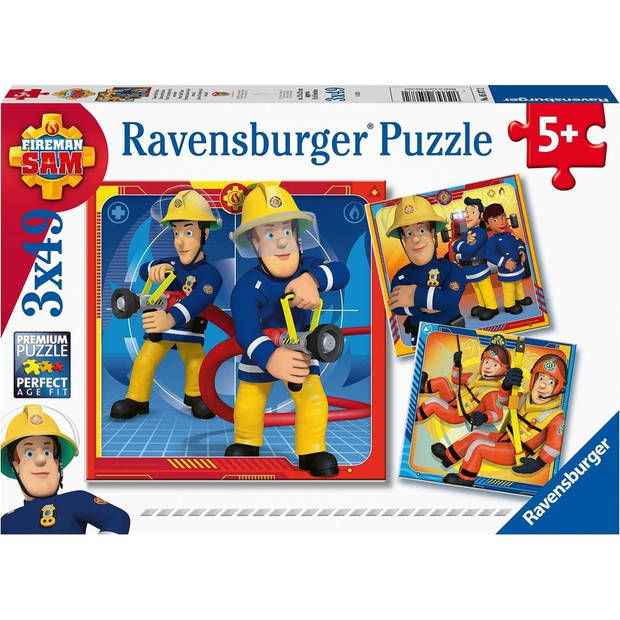 RAVENSBURGER - Puzzels 3x49 stukjes Onze held Sam de brandweerman