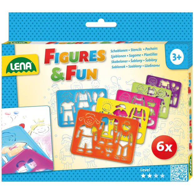 Lena tekensjablonen Figures & Fun junior 6-delig
