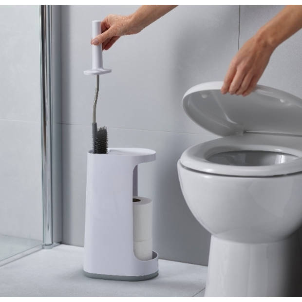Joseph Joseph - Flex Store Toiletborstel met Extra Grote Houder - Kunststof - Wit