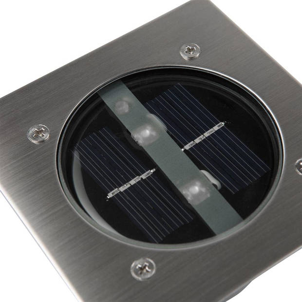 Smartwares grondspot Carlo solar led 10,5 x 5 cm RVS zilver